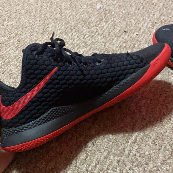 Red and black Nike vol 1s. Basketball shoes - Picture 2 of 5